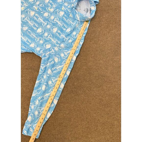 Izod Saltwater Hawaiian Shirt Mens 2XL Long Sleeve Lobster Reverse Print - Picture 5 of 8